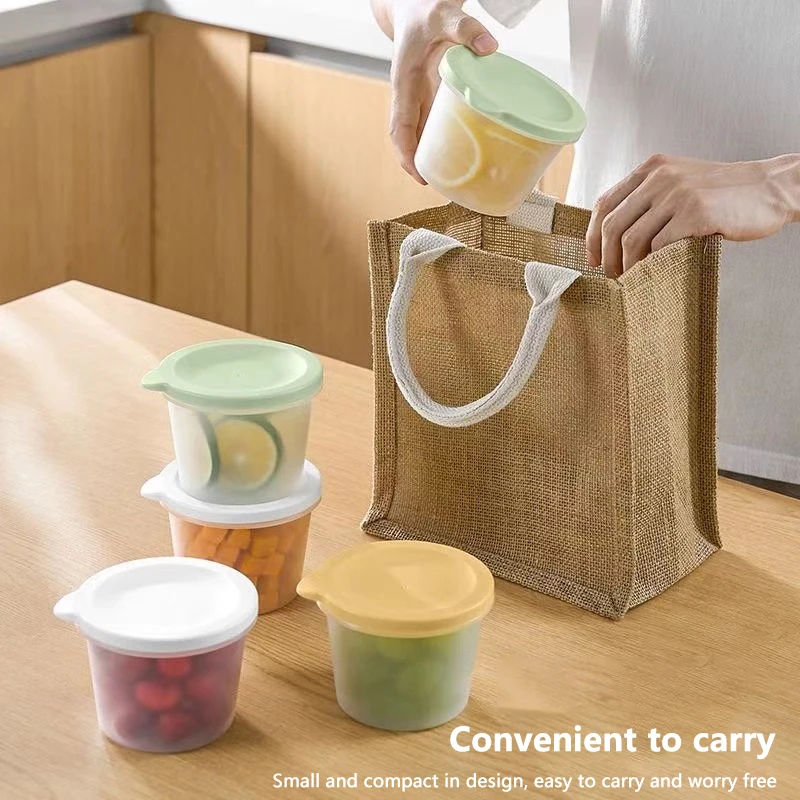 2 Pc Round Food Fresh Keeping Box Kitchen Refrigerator Storage Container Fruits Snacks Sealed Jar Microwave Heating