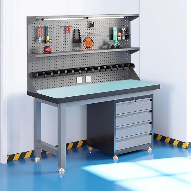 

Workbench Industrial Custom Metal Fabrication Steel Tool Tables Garage With Anti-static Workbench Tool Table for Workshop
