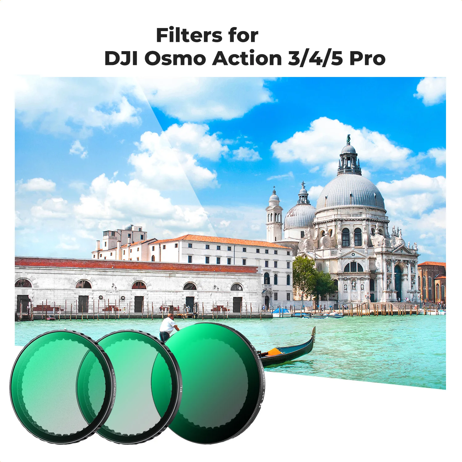 K&F CONCEPT UV/ND/PL/Black Diffusion 1/4 필터 DJI 오즈모 액션 5 프로 4 3용 스냅온 장착 순정 렌즈 필터 제거 불필요