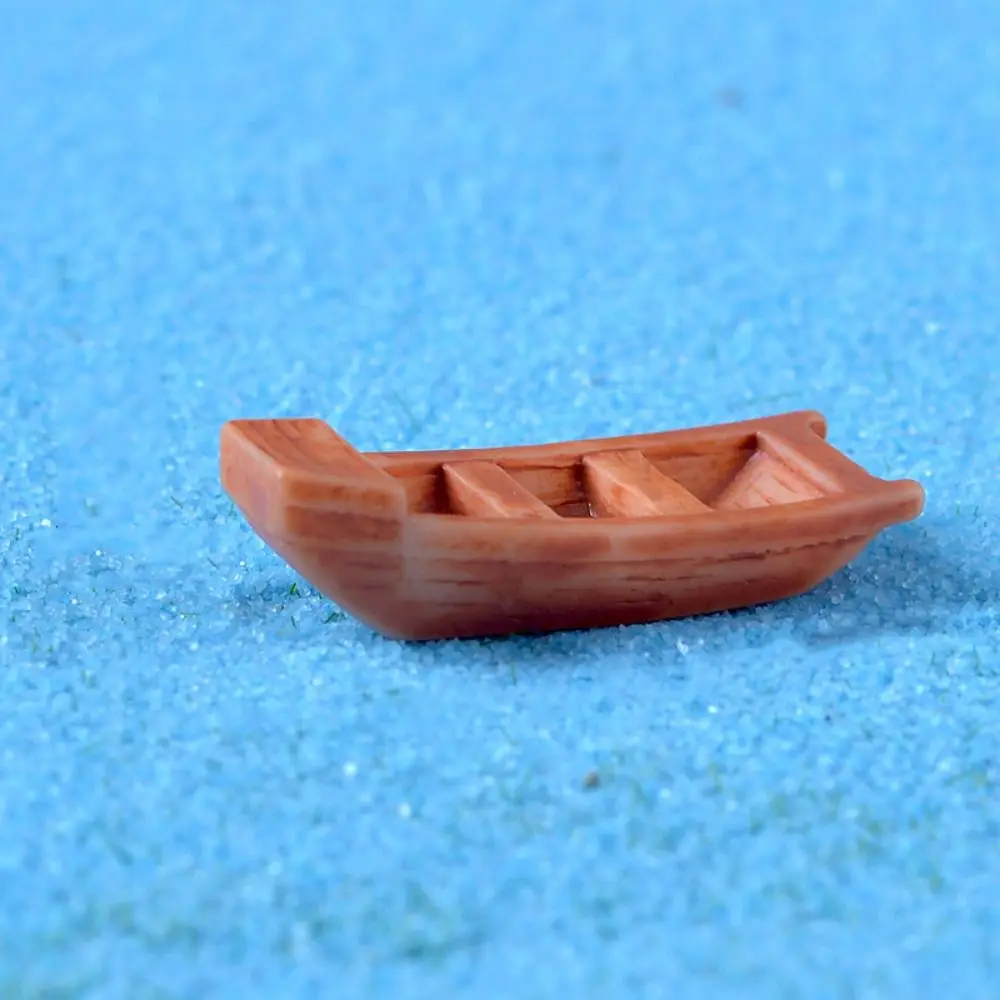 Micropaisaje Micro paisaje barco resina barco de madera Mini barco pecera decoración Retro figuritas toldo barcos
