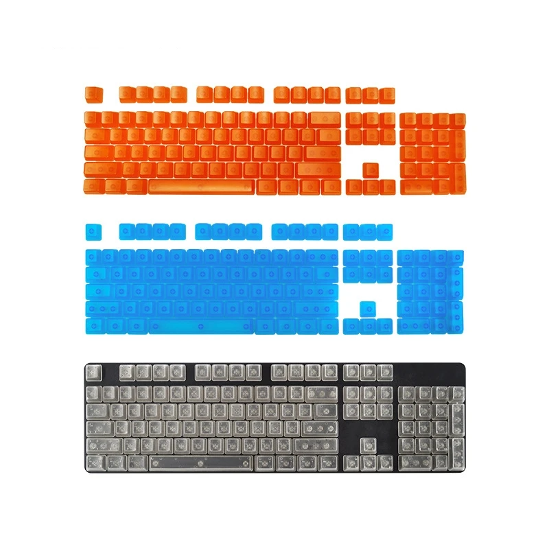 

104 Keys Transparent ABS Keycaps Mechanical Keyboard OEM Shape Without Engraved Backlight RGB Transparent Keycaps Practical