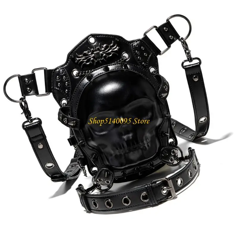 

DXAE Поясная сумка в стиле стимпанк Поясная сумка Готическая кожаная сумка через плечо Сумки-мессенджеры