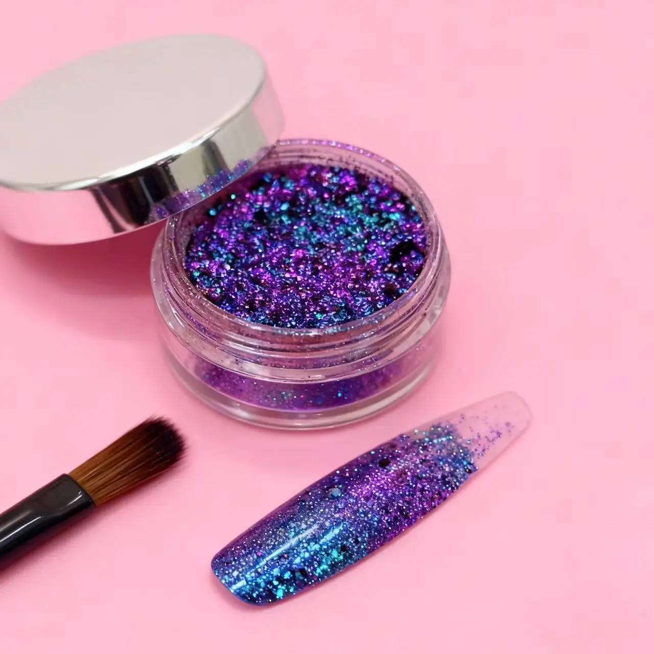 Glitter iluminador, glitter corporal de alto brilho, glitter para os olhos, adequado para mulheres, suprimentos de férias