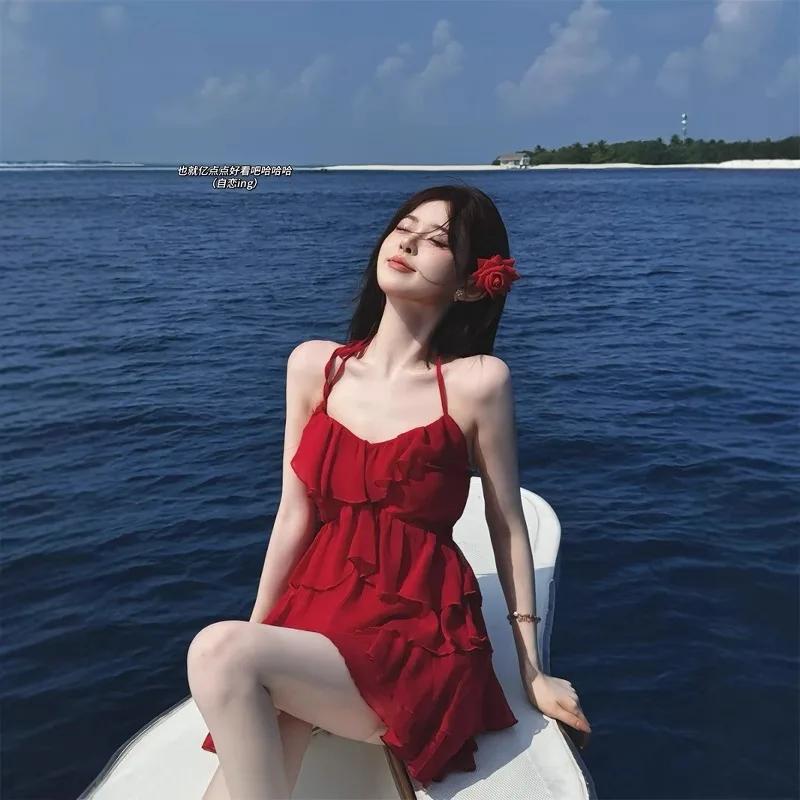 Jurken Mouwloos Dames Bruiloft Civiel Zomer Linnen Ombre Gradiënt Colorblock Meerkleurig Raster Oversized Breed Baggy Loose-Fit