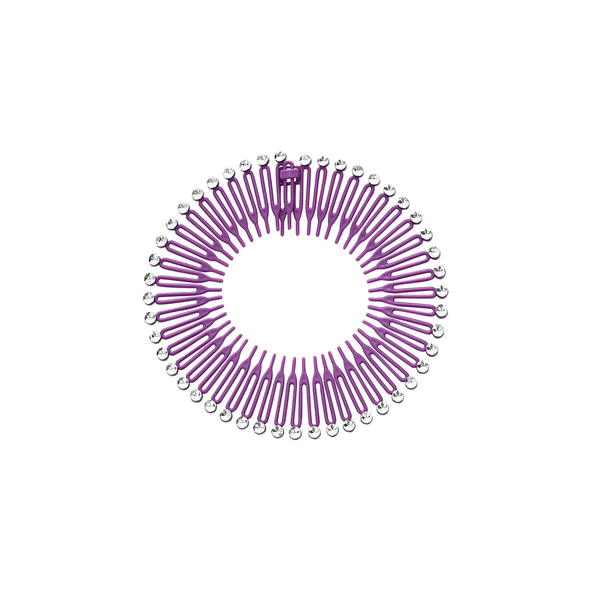 15 Stück volle runde Stretch kamm Stirnbänder flexible Kunststoff Kreis Haar wickel Haarband halter – Detail 19