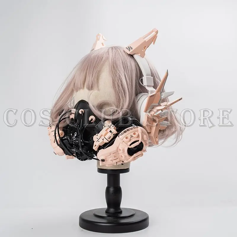 

Game Cyber Gothic Masks Punk Cosplay Costumes Accessories Wireless Headphones Bluetooth Headset Halloween Costumes for Women Men