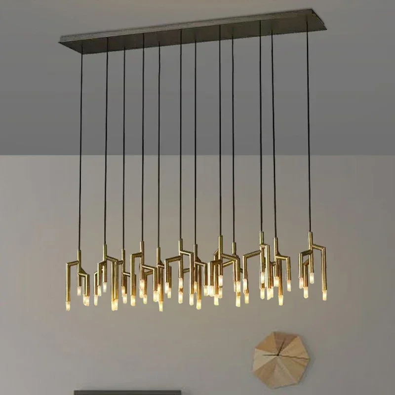 New Chandelier Post Modern Light Luxury Villa Staircase Restaurant Bar Decoration Tree Branch Living Room Lamps