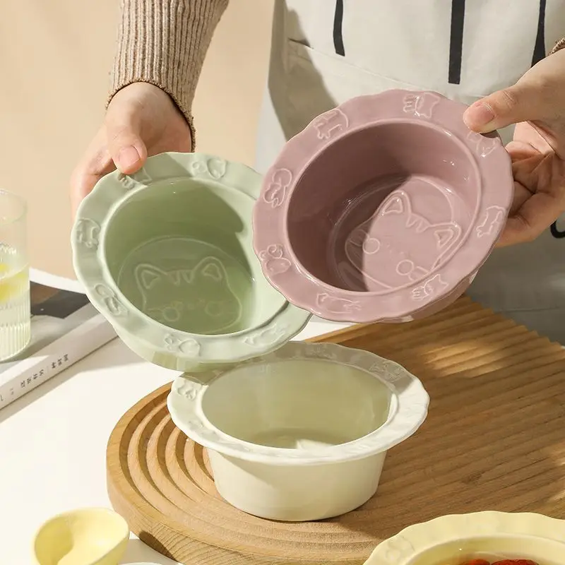 Rice Bowl Ceramics Tableware Household Rice Bowl Beautiful Breakfast Kitchen Practical Simple New Product Korean Home