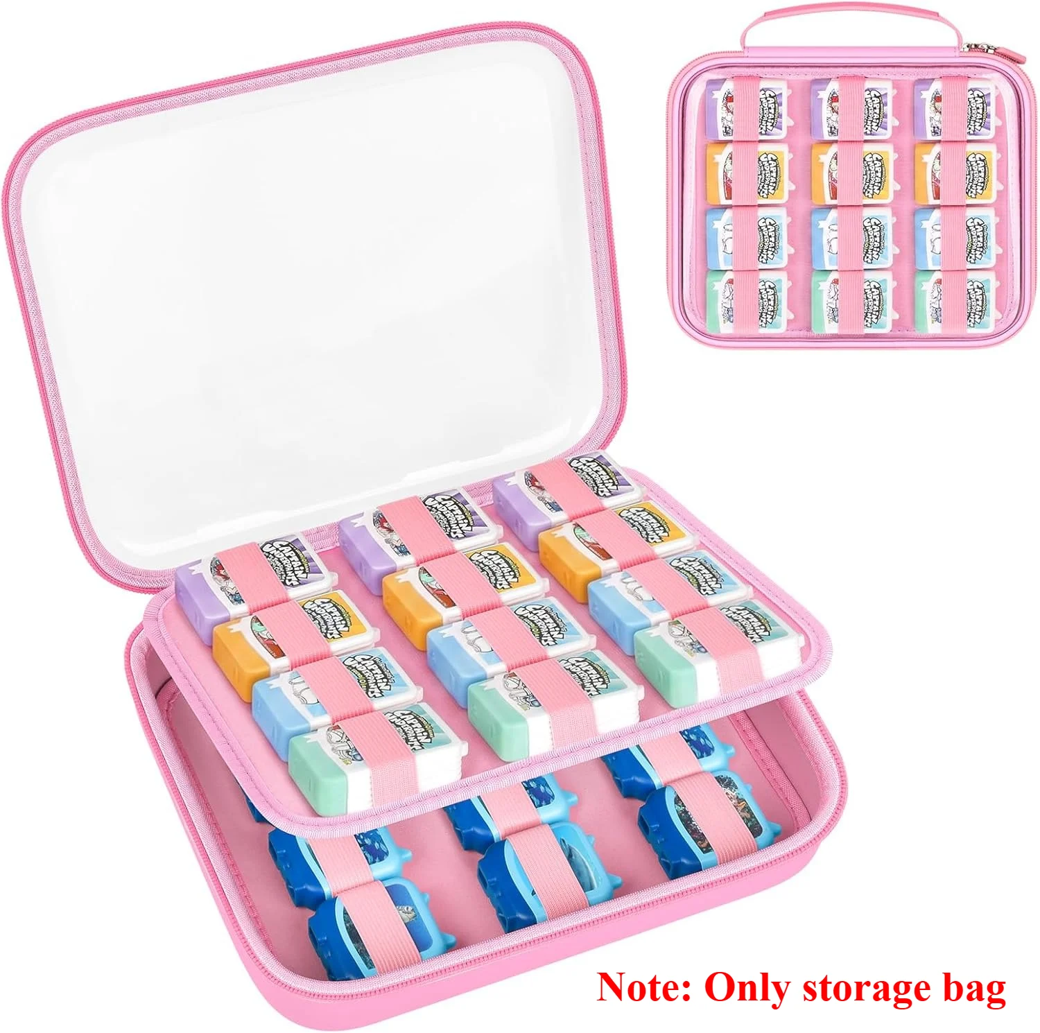 Hard Case for Tonies Audiobook Play Figures & 4-Pack Sets, Organizer with Clear Top for Travel, Present, and Collection Display