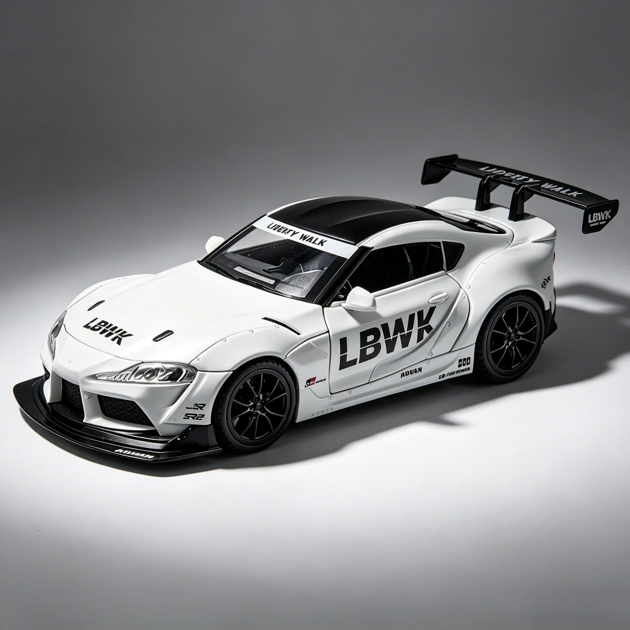

Масштабная модель гоночного автомобиля Toyota Supra 1:22 из сплава, со звуком и светом, для выставок, декораций, коллекций, подарков