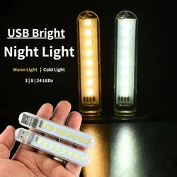 USB 3-24 LED luz nocturna carga tesoro 5V disco de ordenador campo Camping dormitorio de estudiantes