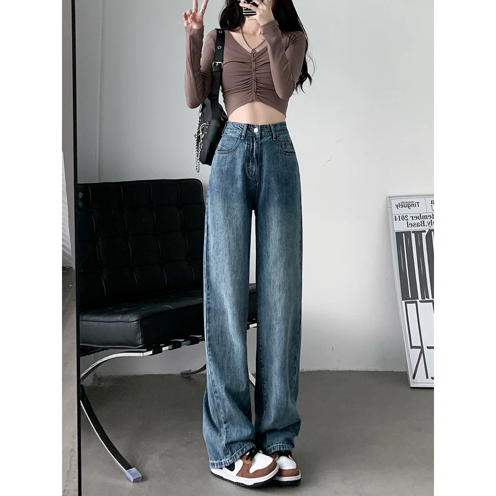 

Vintage Clothes Female Clothing Denim Baggy Jeans Woman High Waist Women's Jeans 2023 Trend Korean Fashion Newjeans Pants