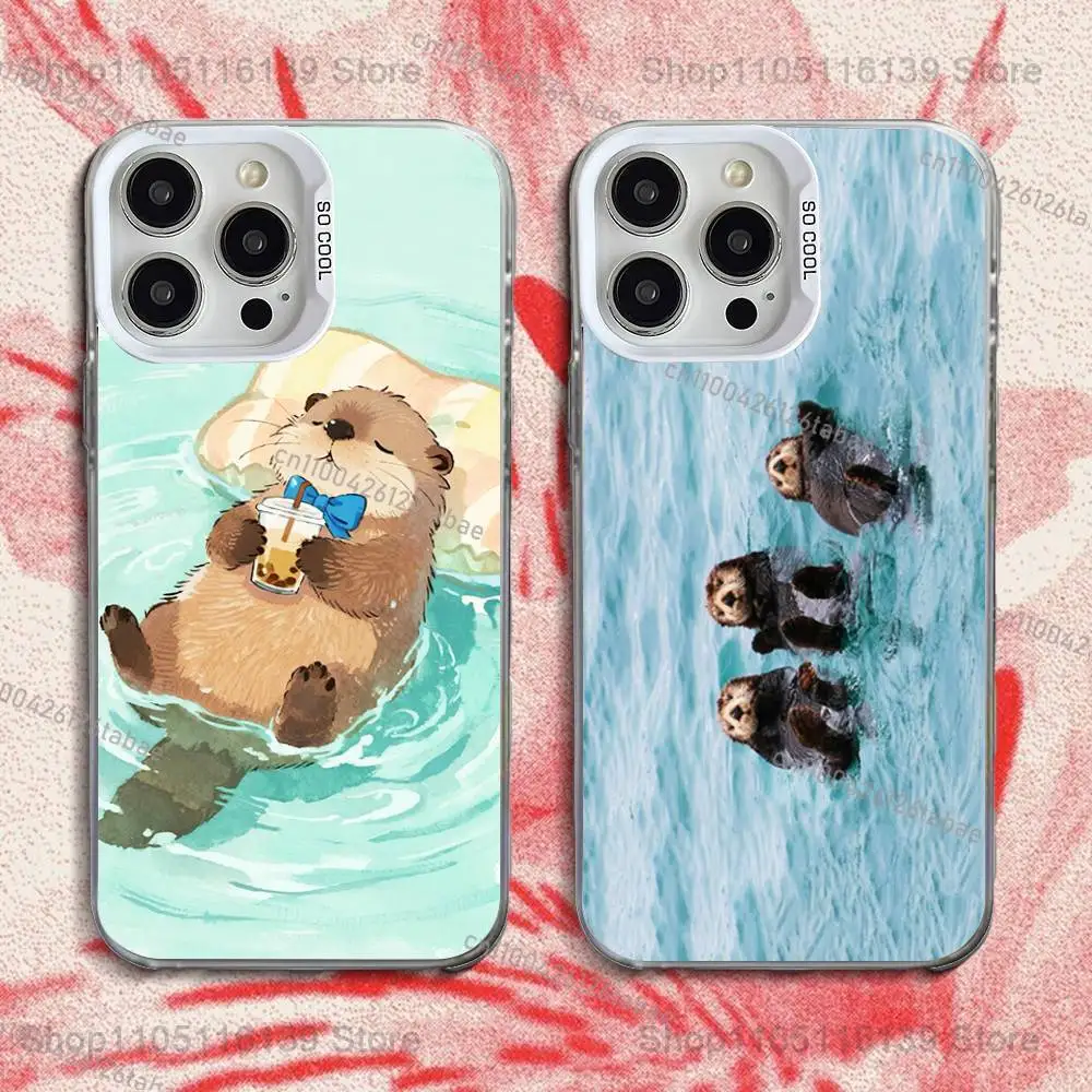 

Cute Sea Otter Phone Case For iPhone 17,16,13,12,11,15,14,Pro,Max,Plus,SE4,Air,Mini White IMD Matte