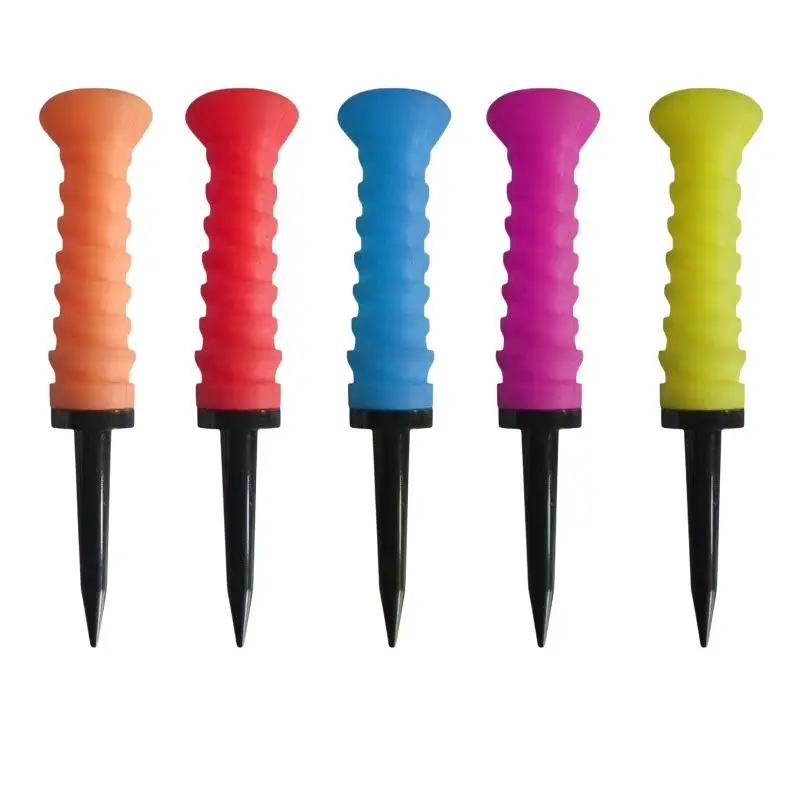 New 360° Flexible Rubber Golf Tees, 3.27in/83mm, Durable, Low Friction, Vibrant Multicolor - Ideal For Everyday GolfersAcc