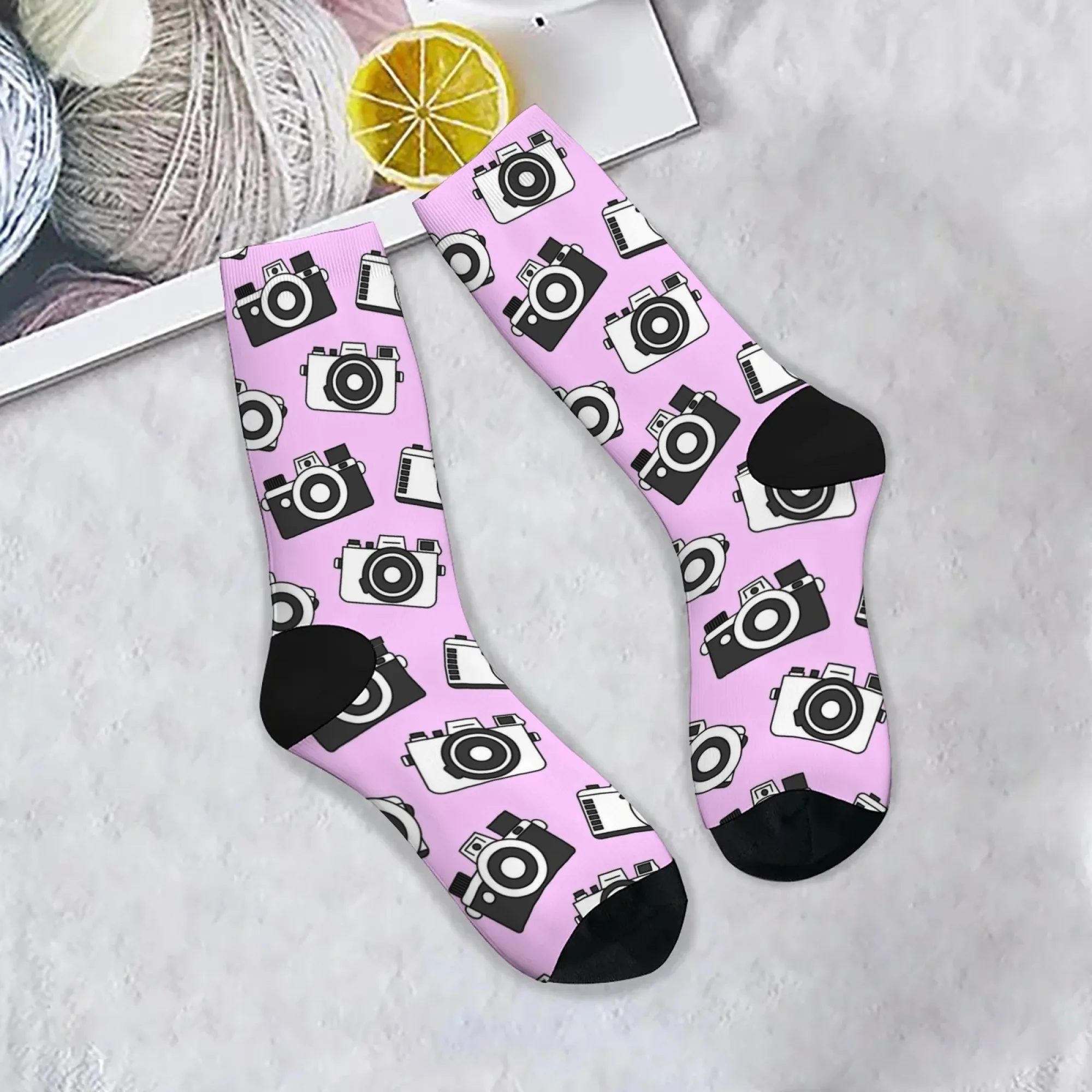 

Full-Body Print Camera Socks Mid-Calf Length Terrain Outdoor & Casual Wear Suitable for Photography Everyday Use Stylish Sock