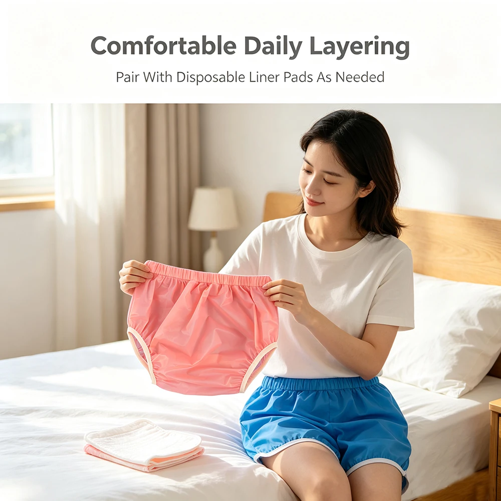 4pcs Waterproof Cloth Diaper Covers Washable Reusable Diaper Care Pants Leak-proof Pants Swimming Pants 5 Colors Diaper Cover