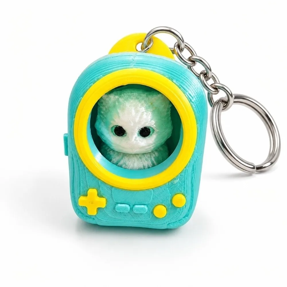 PLA 3D Printed Keychain Vibrant Shades Lightweight Build Mini Backpack Pendant Rigid Shell Smooth Finish Trendy Bag Charm