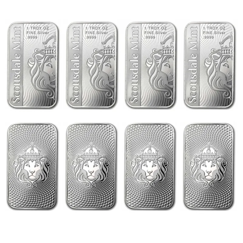 

1~20pcs Replica 1 oz Scottsdale Silver Bar 10 oz Silver Bar Silver Bullion Zinc Alloy Silver-plated Bullion Craft Gifts