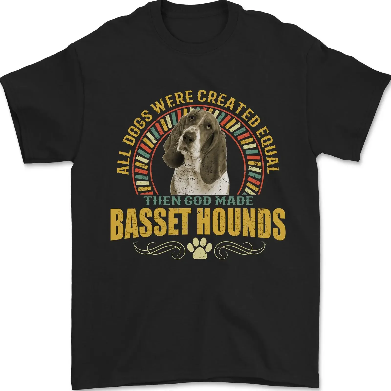 A Basset Hound Dog Men's T Shirt 100 Cotton vintage Washed Unisex Top For Everyday Wear Slightly Soft Comfortable Breathable