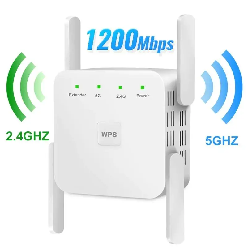 5GHz Wireless Repeater 1200Mbps Wireless Enhanced Remote Stabilization Extender 5G Signal Amplifier