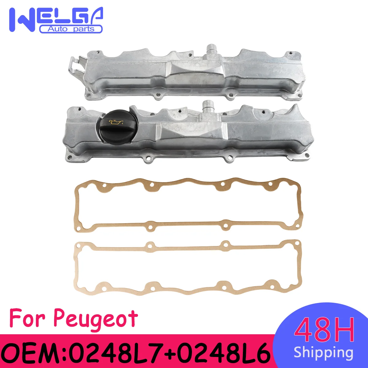 Conjunto de cubierta de la cámara de válvulas de admisión y escape de aluminio para motor 9658630480 9658651780 para Peugeot 207 Compact 1.6L L4