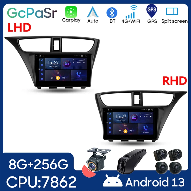 

Car Carplay For Honda Civic 9 FK FB 2012 - 2017 Android Auto Radio GPS Navigation Multimedia Stereo Player QLED WIFI No 2din DVD