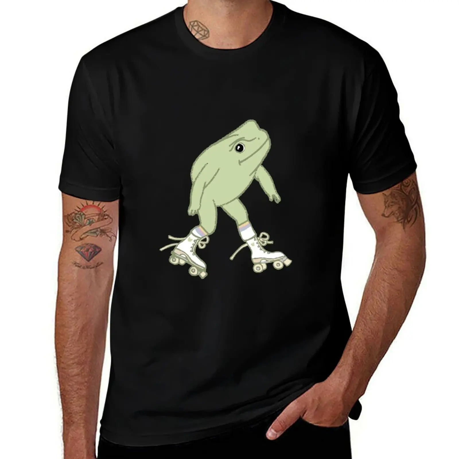 Frog on Roller Skates T-Shirt Work Comfort T-Shirt for Men