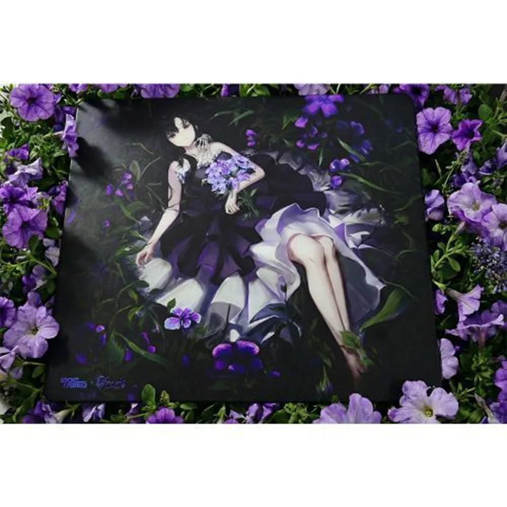 Fashion Flower Anime Esports Photovoltaic Glass Mouse Pad Tempered Upgrade Smooth FPS Game & Office Specific Pc Laptop Desk Mat