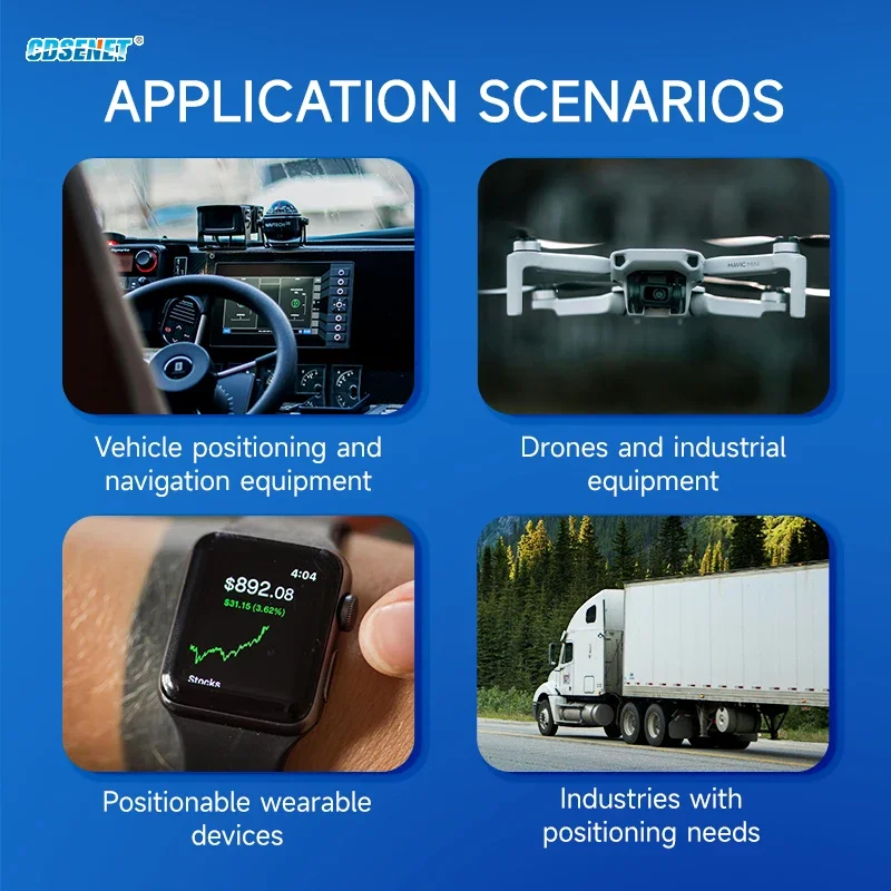BDS/GPS/GLONASS GNSS Positioning Module AT6558R RS232/RS485/TTL CDSENET E108-GN03G Low Power IP67 Waterproof LNA Ceramic Antenna