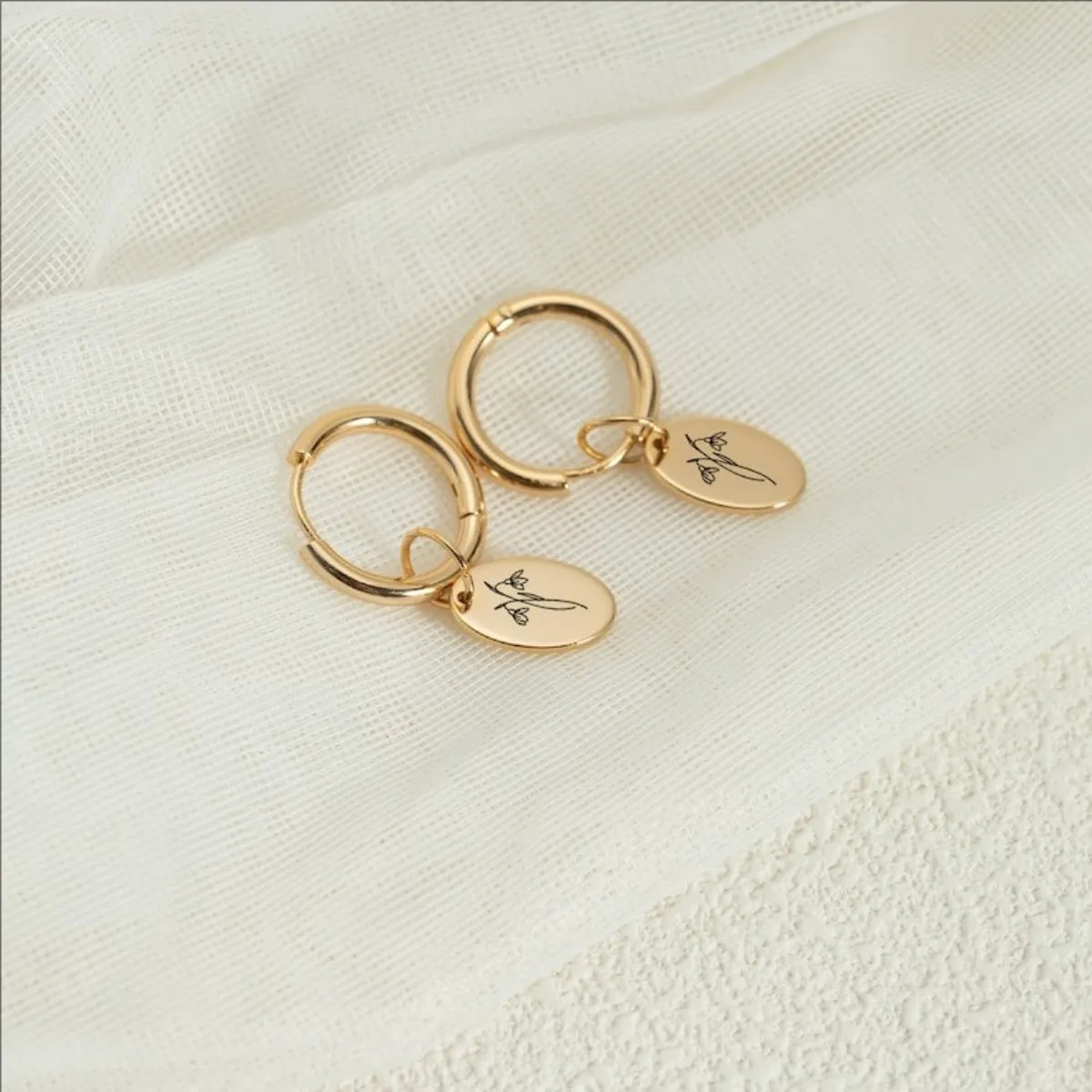 

Personalized Engraved Name Earrings Custom Name Hoop Earrings Personalized Dangle For Women Christmas Gift