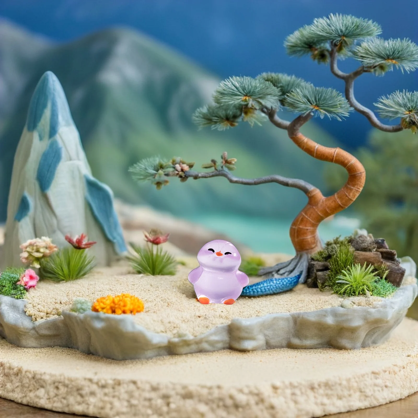 

15pcs Penguin Figurines Micro Landscape Decors Glow in the Dark Resin Mini Polar Animals for Fairy Garden Bonsai Terrarium
