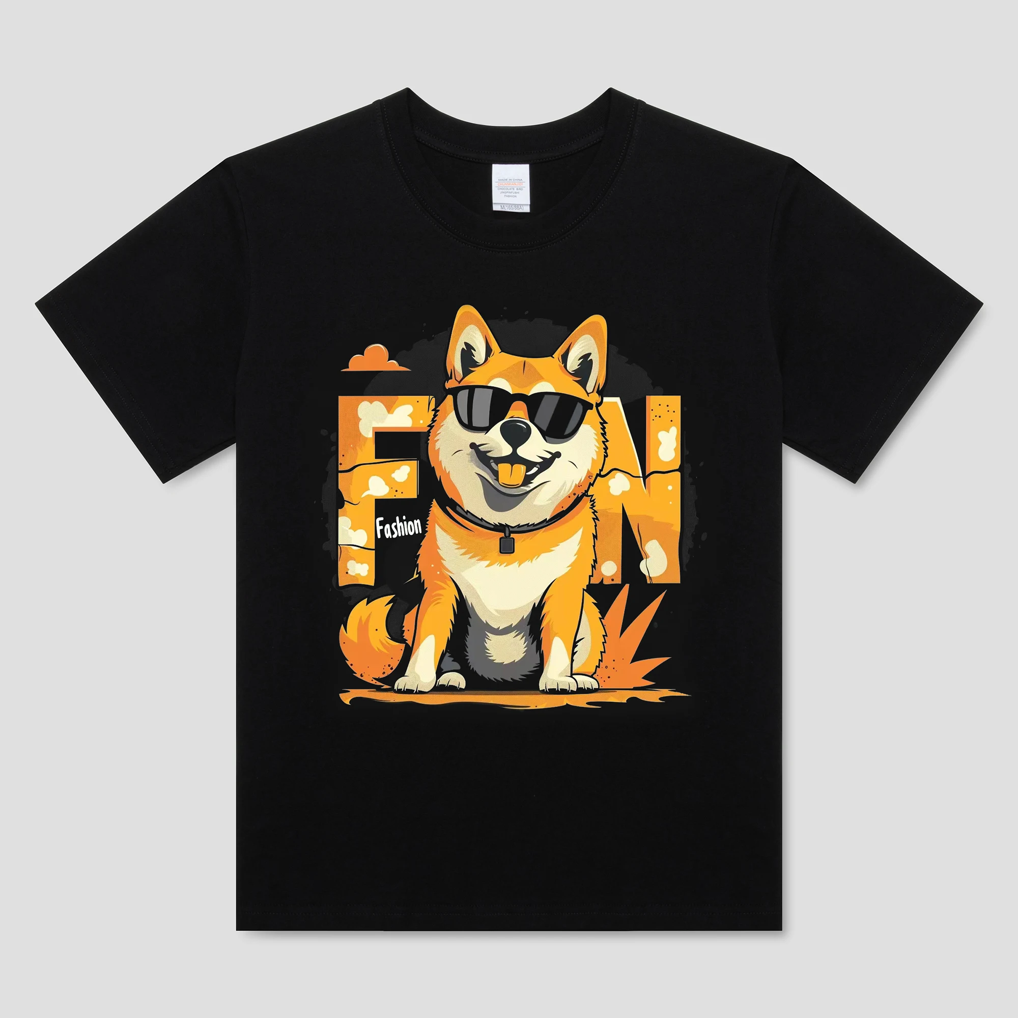 Cartoon T-Shirts For Men 100% Cotton 2024 Summer Y2k Hip Hop Streetwear Japanese Vintage Anime Dog Short Sleeve Tops Tee T Shirt