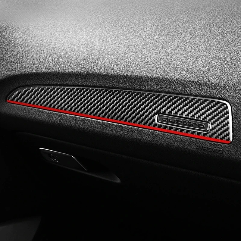 

For Audi Q5 SQ5 Carbon Fiber Interior Trim Door Panel Trim Cover Copilot Dashboard Panel Sticker Auto Accessories