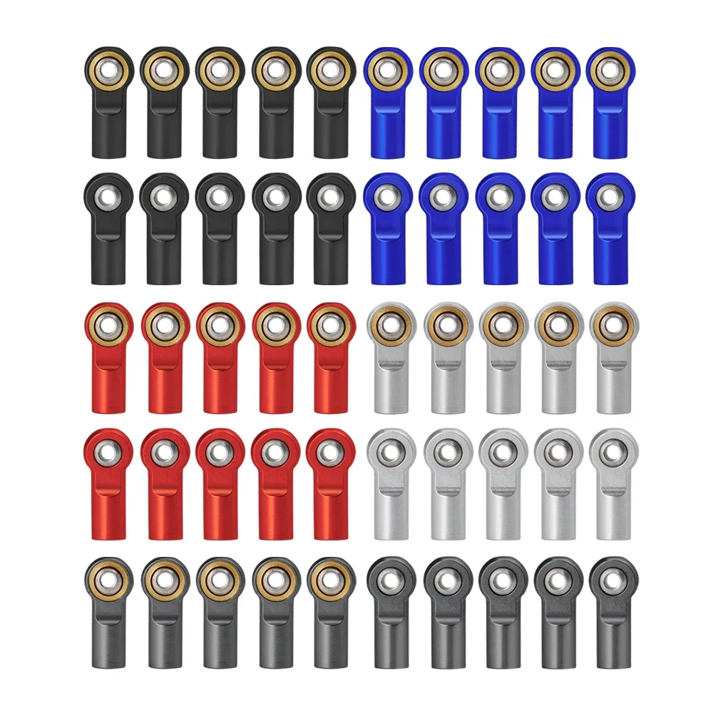 YEAHRUN 10Pcs Metal M3 M4 Link Tie Rod End Ball Joint Shock Absorber Ball Joint for 1/10 Axial SCX10 Tamiya CC01 D90 TRX4 TRX6