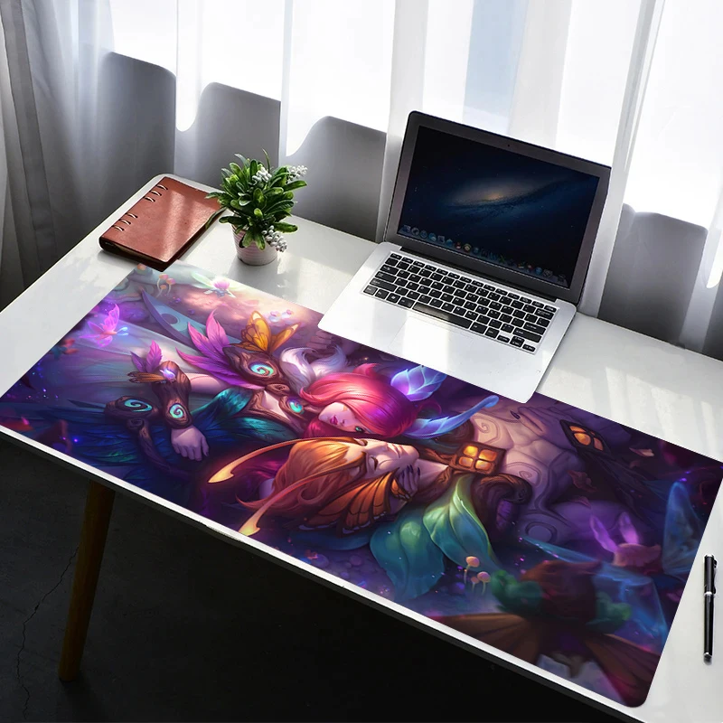 

Mouse Pad Office PC Gaming Accessories Keyboard Pad Anime Print L-league of Legends Xayah Rakan Mousepad Laptop Desk Mouse Mat