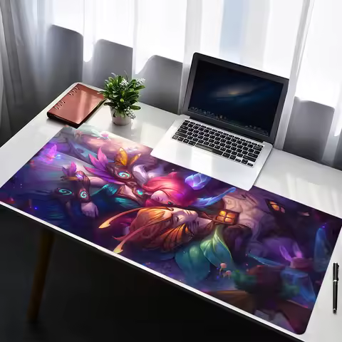 Mouse Pad Office PC Gaming Accessories Keyboard Pad Anime Print L-league of Legends Xayah Rakan Mousepad Laptop Desk Mouse Mat