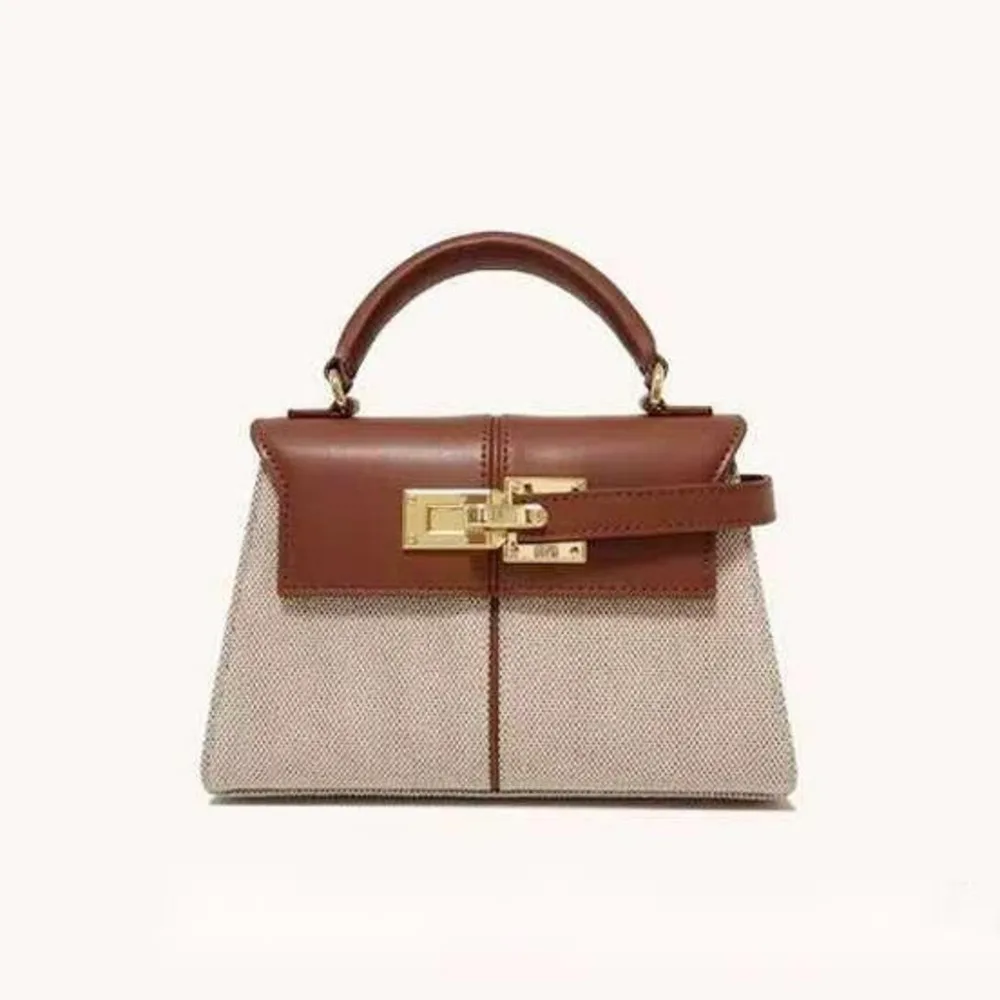2026 New Trapezoidal Genuine Leather Women Handbag Niche Fashion Versatile Top Handle Luxury Ladies Shoulder Crossbody Purse