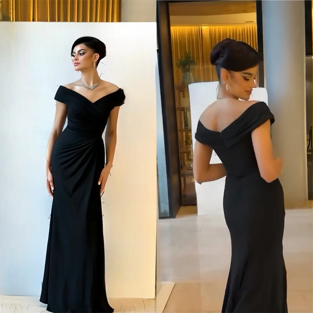 

Formal Gown Saudi Arabia Dearin Off-the-shoulder Trumpet Floor Length Skirts Bespoke Occasion Dresses Evening Prom Dress