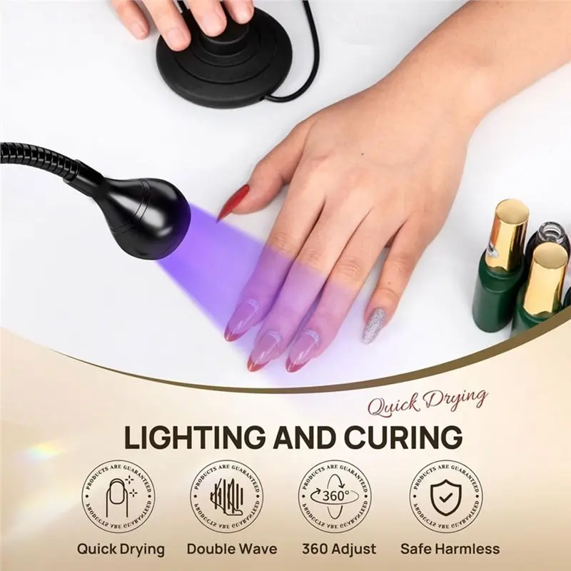 AA20-UV LED Nail Lamp, Quick Drying Flash Cure Light For Gel Nails,Foot Control Function