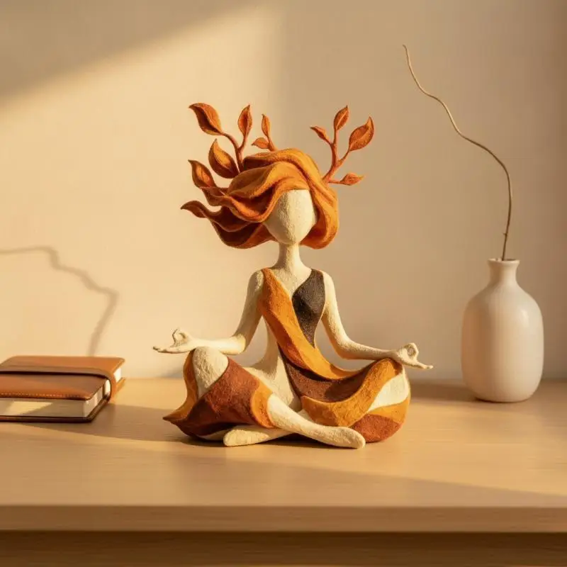 Eco Friendly Resin Mindfulness Yoga Sculpture Serenity Growth Meditation Figurine for Home Altar Decor