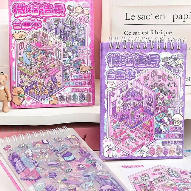 Mr. Paper 30Pcs 3d three-dimensional stacking miniature scene stickers scenery sticker book girls puzzle handmade diy stress 6
