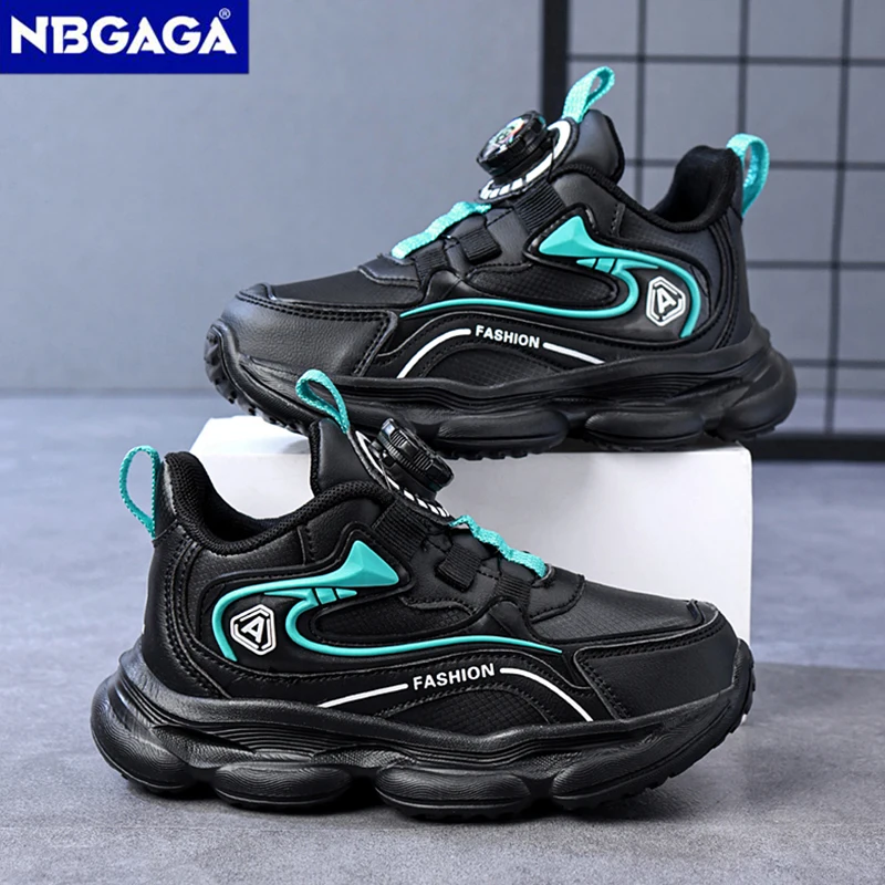 Lightweight Leather Kids Casual Shoes For 5-16Year Old Boys Sport Running Anti Slip Outdoor Comfortable Leisure Walking Sneaker