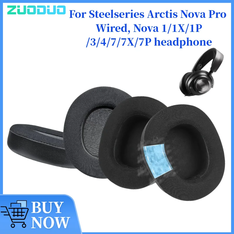 

ZUODUO Ear Pad for Steelseries Arctis Nova Pro Wired, Nova 1/1X/1P/3/4/7/7X/7P Headphones Mesh/gel/Leather Earpads Earmuffs