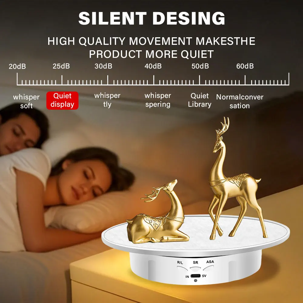 

Electric turntable 200 mm for video shooting show turntable, 3 rotating speed photography show 360 electric rotary gifts