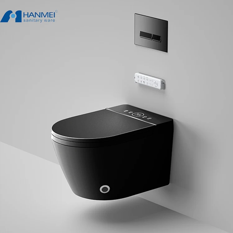 Smart Wall Hung Toilet And Bidet Black Manufacturer Direct Hot Selling Smart Heated Bidet