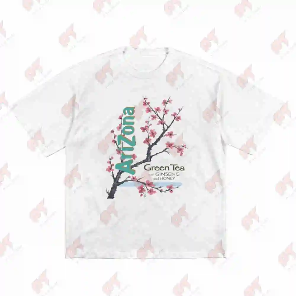 Arizona Green Tea Ginseng Honey Short Sleeve Tee 100% Cotton T-Shirt