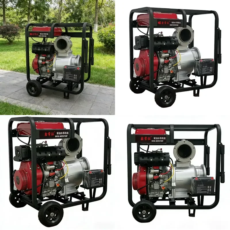 11.3HP 6-inch high-durability diesel engine water pump 150m/h self-priming low-pressure centrifugal pump, aluminum impeller