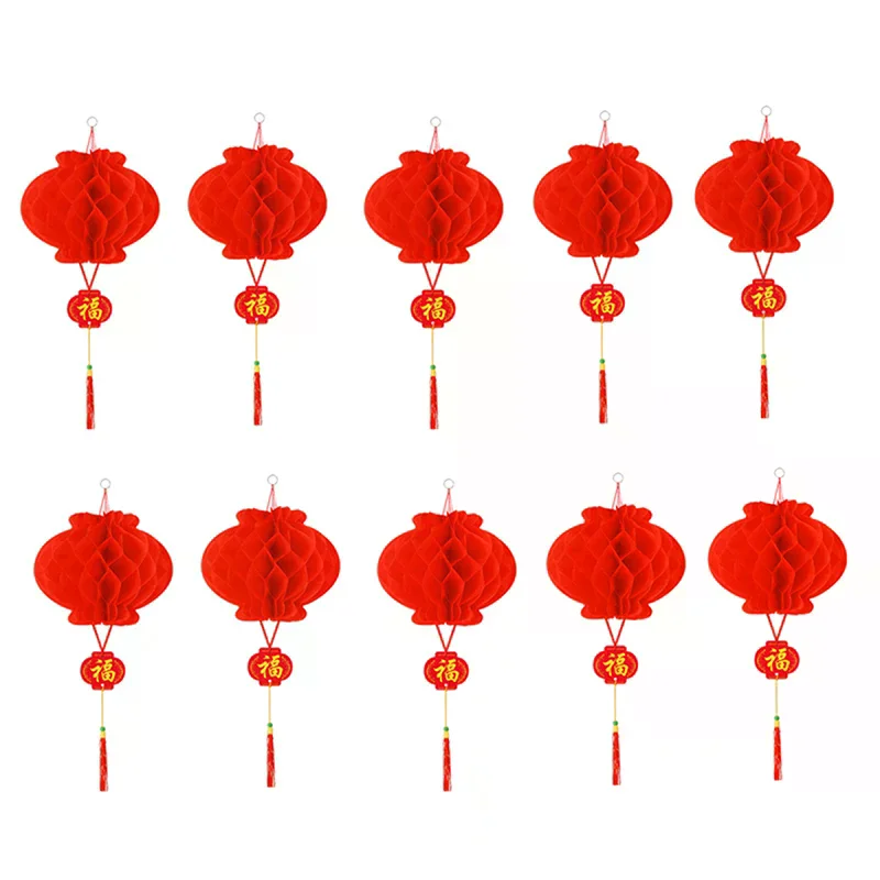 10pc 2023 Chinese New Year 6 Inch Traditional Chinese Red Paper Lantern Hang Pendant Waterproof Festival Lanterns Decoration