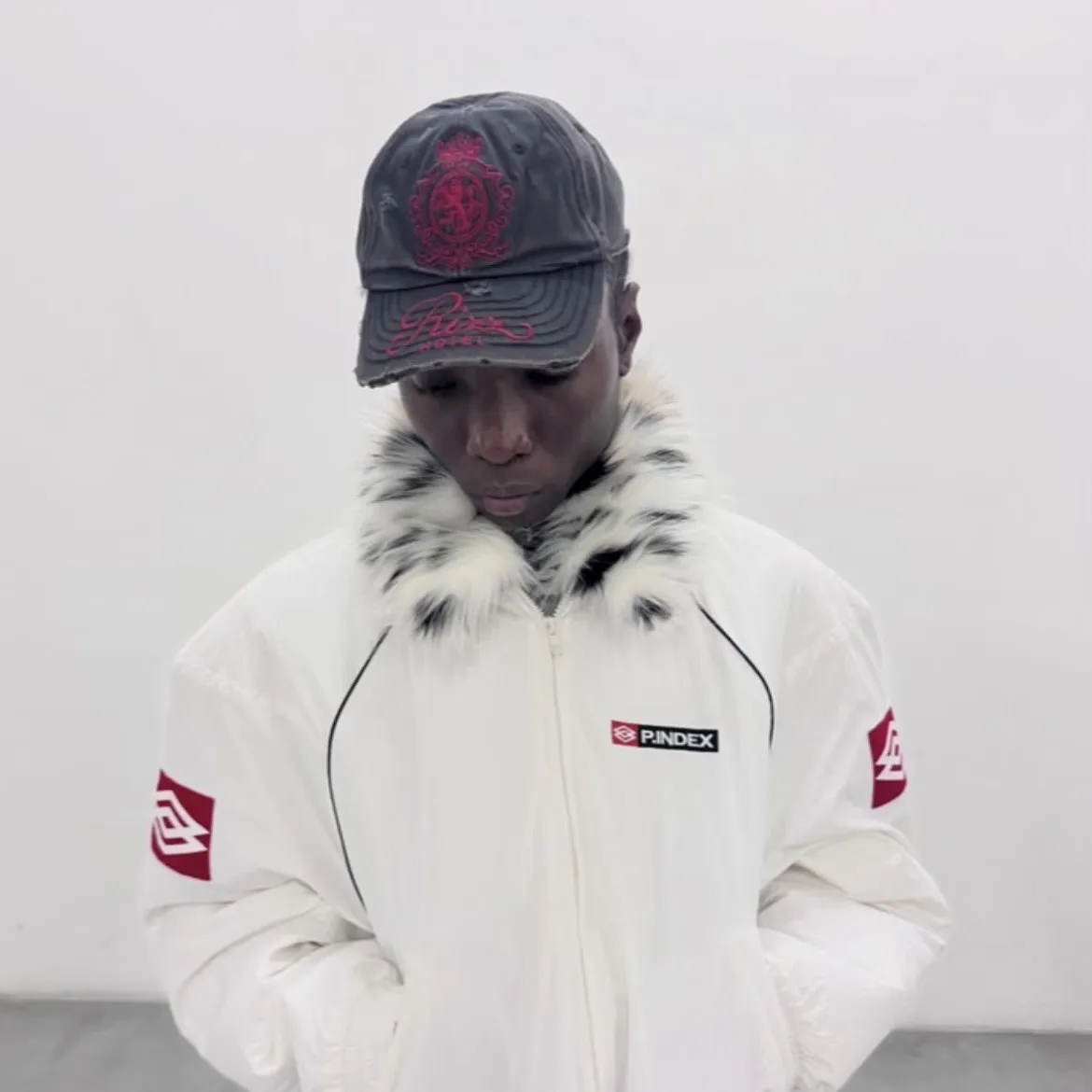 PROJECT G/R Washed Antique Damaged Totem Badge Embroidery Beveled Edges Curved Eave Baseball Cap Ins Grailz Protocol Index