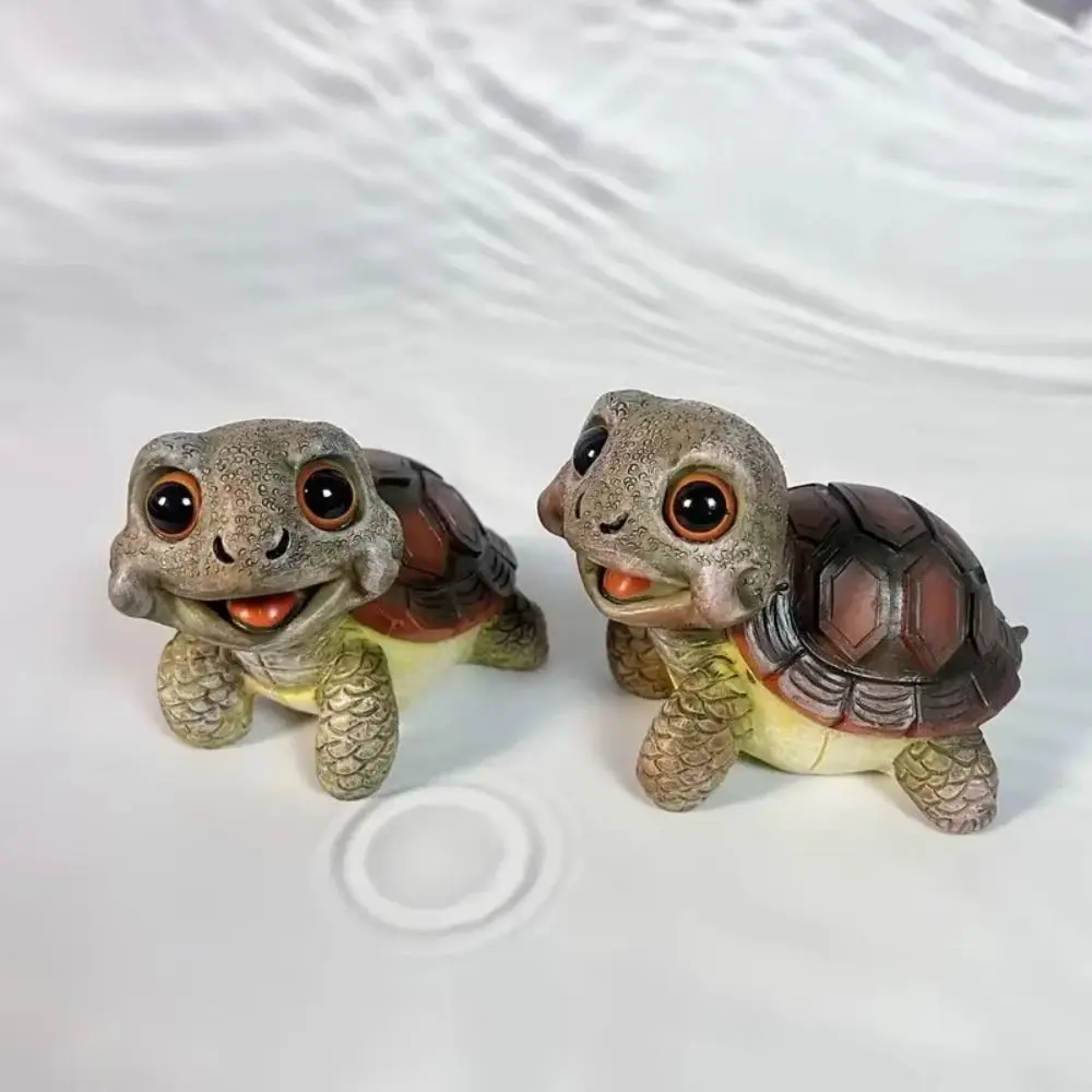 

Collectible Big Eyed Turtle Ornament Crafts Cartoon Sea Turtle Figurine Lucky 10.5cm Marine Life Ornaments Children Toys
